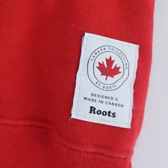 Roots Canada Cotton Flag Sweatshirt Red White Minimalist Sporty Heritage XXL - Picture 6 of 10